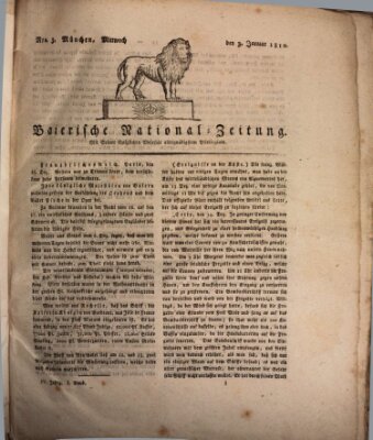 Baierische National-Zeitung Mittwoch 3. Januar 1810