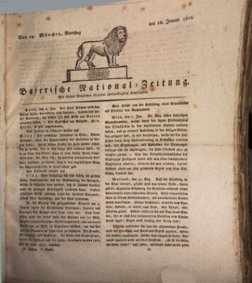 Baierische National-Zeitung Dienstag 16. Januar 1810