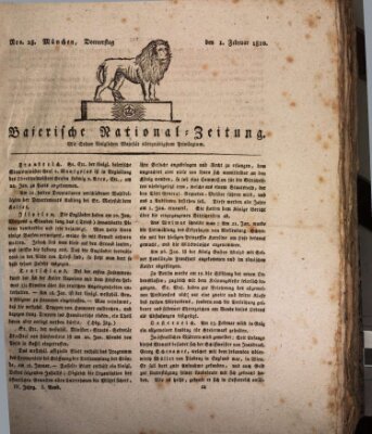 Baierische National-Zeitung Donnerstag 1. Februar 1810