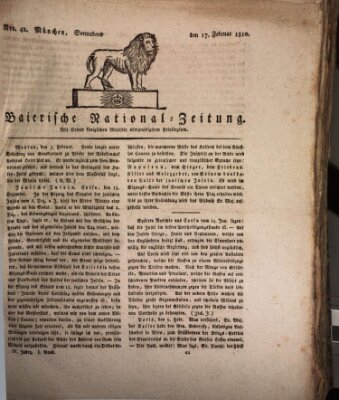 Baierische National-Zeitung Samstag 17. Februar 1810