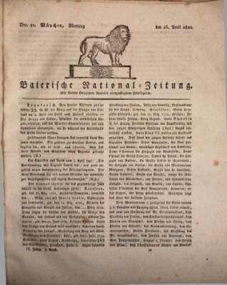 Baierische National-Zeitung Montag 16. April 1810