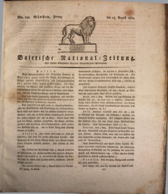 Baierische National-Zeitung Freitag 17. August 1810