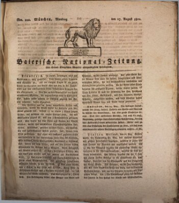 Baierische National-Zeitung Montag 27. August 1810