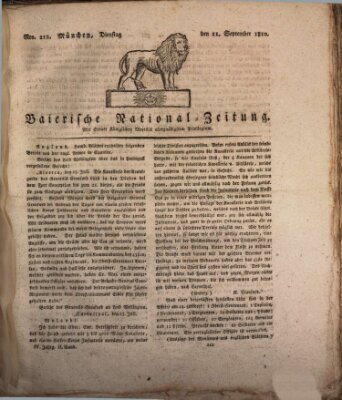 Baierische National-Zeitung Dienstag 11. September 1810