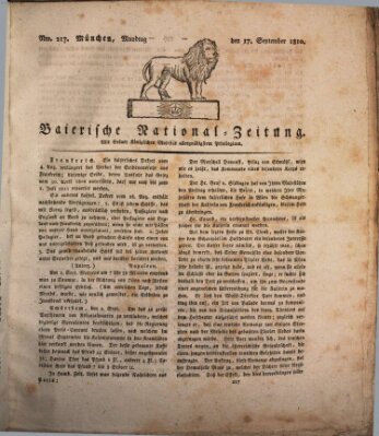 Baierische National-Zeitung Montag 17. September 1810