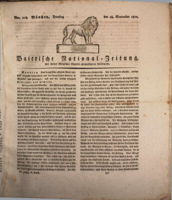 Baierische National-Zeitung Dienstag 18. September 1810