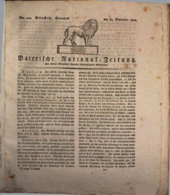 Baierische National-Zeitung Samstag 22. September 1810