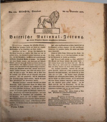 Baierische National-Zeitung Samstag 29. September 1810