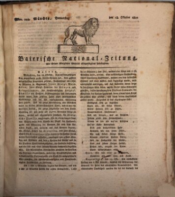 Baierische National-Zeitung Donnerstag 18. Oktober 1810