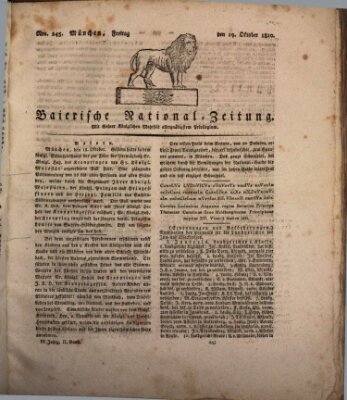 Baierische National-Zeitung Freitag 19. Oktober 1810