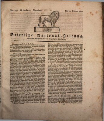 Baierische National-Zeitung Samstag 20. Oktober 1810