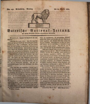 Baierische National-Zeitung Montag 22. Oktober 1810