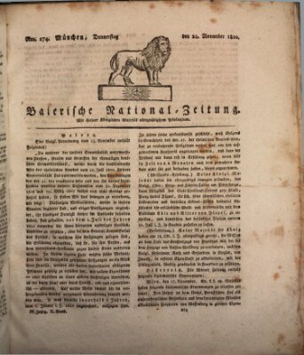 Baierische National-Zeitung Donnerstag 22. November 1810