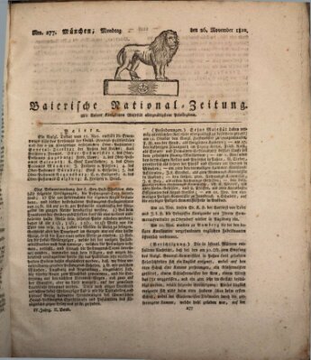 Baierische National-Zeitung Montag 26. November 1810