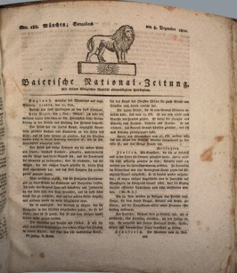 Baierische National-Zeitung Samstag 8. Dezember 1810