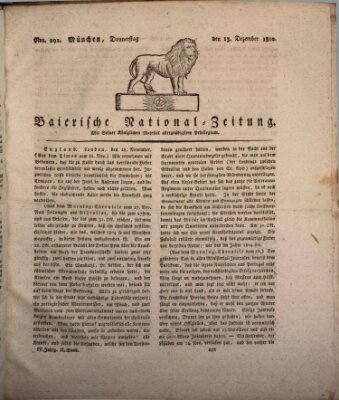 Baierische National-Zeitung Donnerstag 13. Dezember 1810