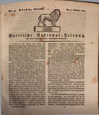 Baierische National-Zeitung Donnerstag 21. Februar 1811