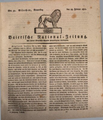 Baierische National-Zeitung Donnerstag 28. Februar 1811