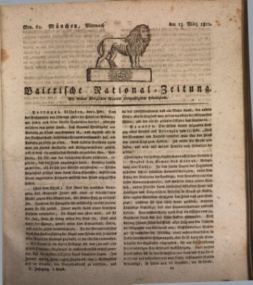 Baierische National-Zeitung Mittwoch 13. März 1811