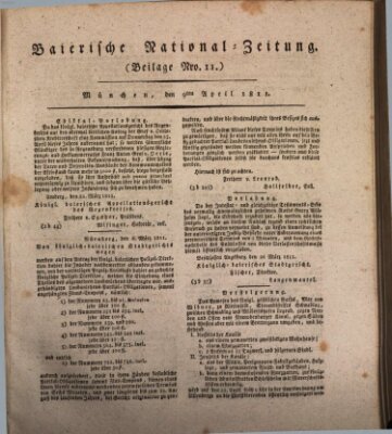 Baierische National-Zeitung Dienstag 9. April 1811