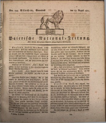 Baierische National-Zeitung Samstag 17. August 1811