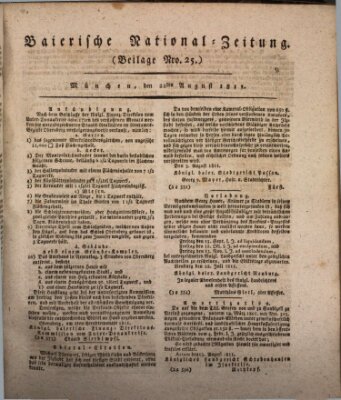 Baierische National-Zeitung Donnerstag 22. August 1811