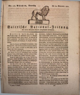 Baierische National-Zeitung Donnerstag 12. September 1811