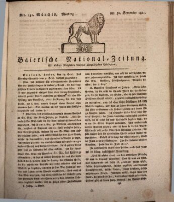 Baierische National-Zeitung Montag 30. September 1811