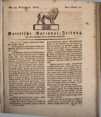 Baierische National-Zeitung Freitag 4. Oktober 1811