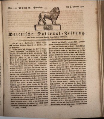 Baierische National-Zeitung Samstag 5. Oktober 1811