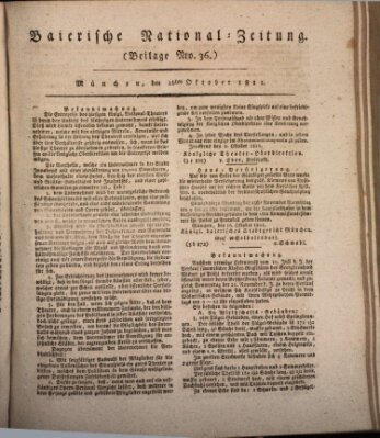 Baierische National-Zeitung Samstag 26. Oktober 1811