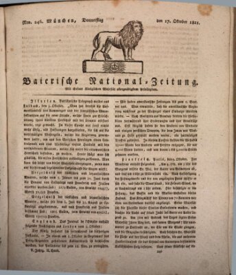 Baierische National-Zeitung Donnerstag 17. Oktober 1811