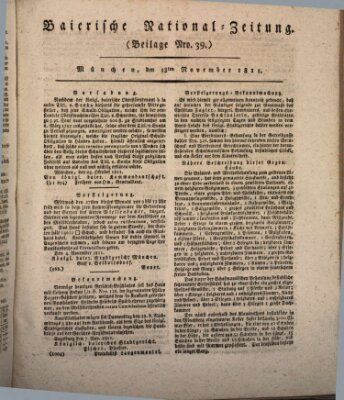 Baierische National-Zeitung Montag 18. November 1811