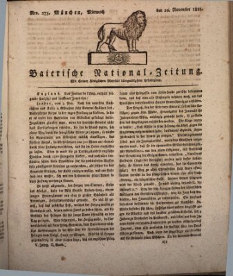 Baierische National-Zeitung Mittwoch 20. November 1811