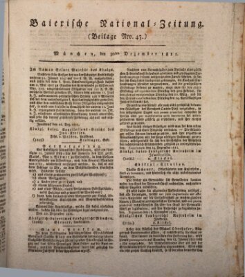 Baierische National-Zeitung Montag 30. Dezember 1811