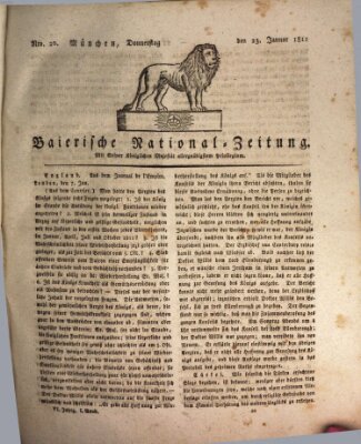 Baierische National-Zeitung Donnerstag 23. Januar 1812