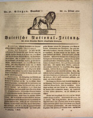 Baierische National-Zeitung Samstag 22. Februar 1812