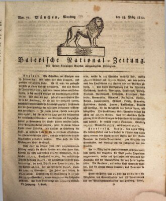 Baierische National-Zeitung Montag 23. März 1812