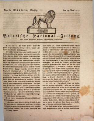 Baierische National-Zeitung Dienstag 14. April 1812