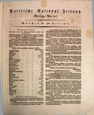 Baierische National-Zeitung Samstag 25. April 1812