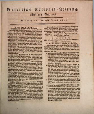 Baierische National-Zeitung Mittwoch 24. Juni 1812