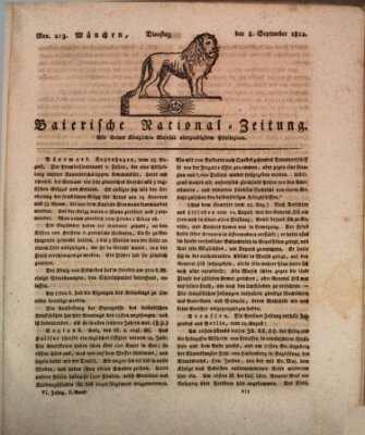 Baierische National-Zeitung Dienstag 8. September 1812