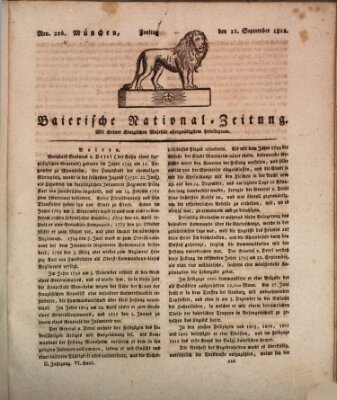 Baierische National-Zeitung Freitag 11. September 1812