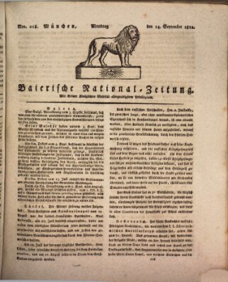 Baierische National-Zeitung Montag 14. September 1812