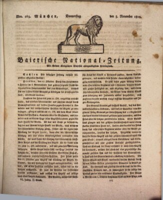 Baierische National-Zeitung Donnerstag 5. November 1812