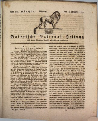 Baierische National-Zeitung Mittwoch 18. November 1812