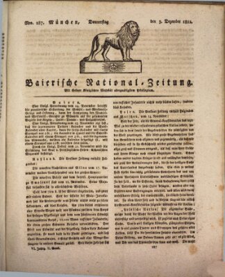 Baierische National-Zeitung Donnerstag 3. Dezember 1812