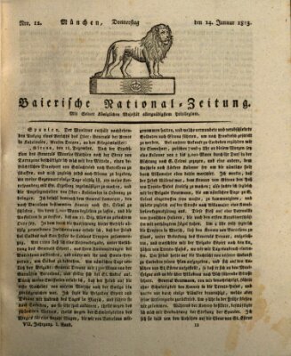 Baierische National-Zeitung Donnerstag 14. Januar 1813