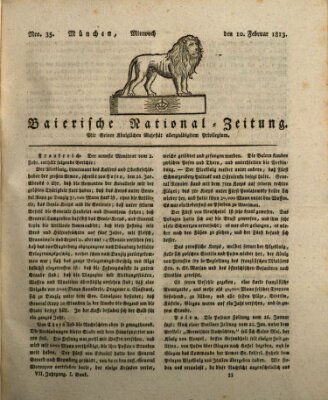 Baierische National-Zeitung Mittwoch 10. Februar 1813