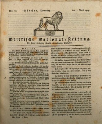 Baierische National-Zeitung Donnerstag 1. April 1813